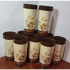 Vintage 1982 Thermo-serve Tumblers Lot Of 10 MCM Camping Outdoors